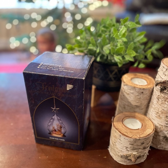 Fontanini Tree Design blown glass ornament the Holy Family - Picture 6 of 6